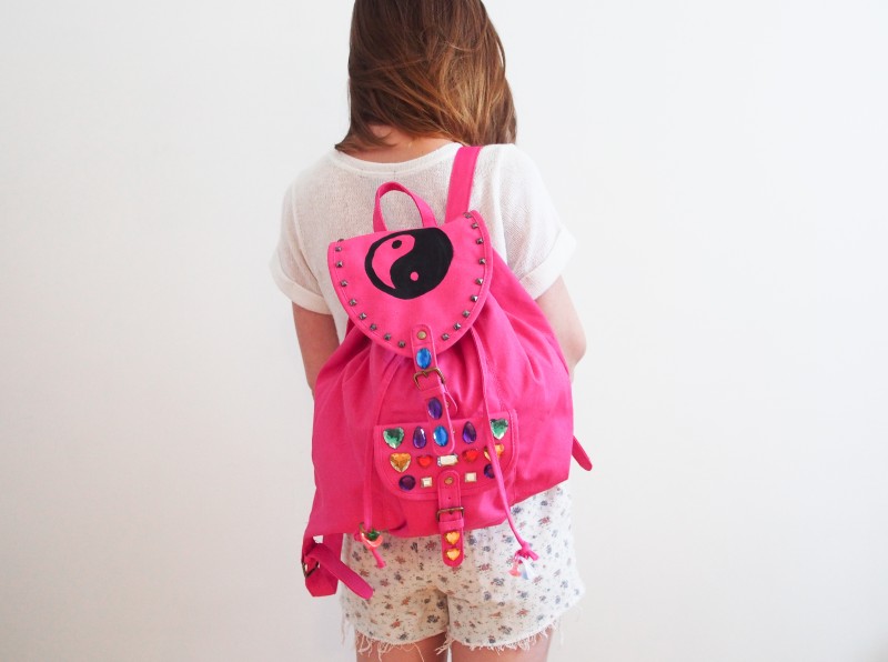 DIY festival 90s backpack with forever 21