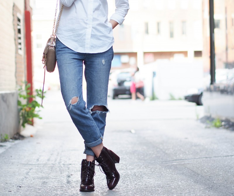 Gap ripped jeans with sam edelman boots