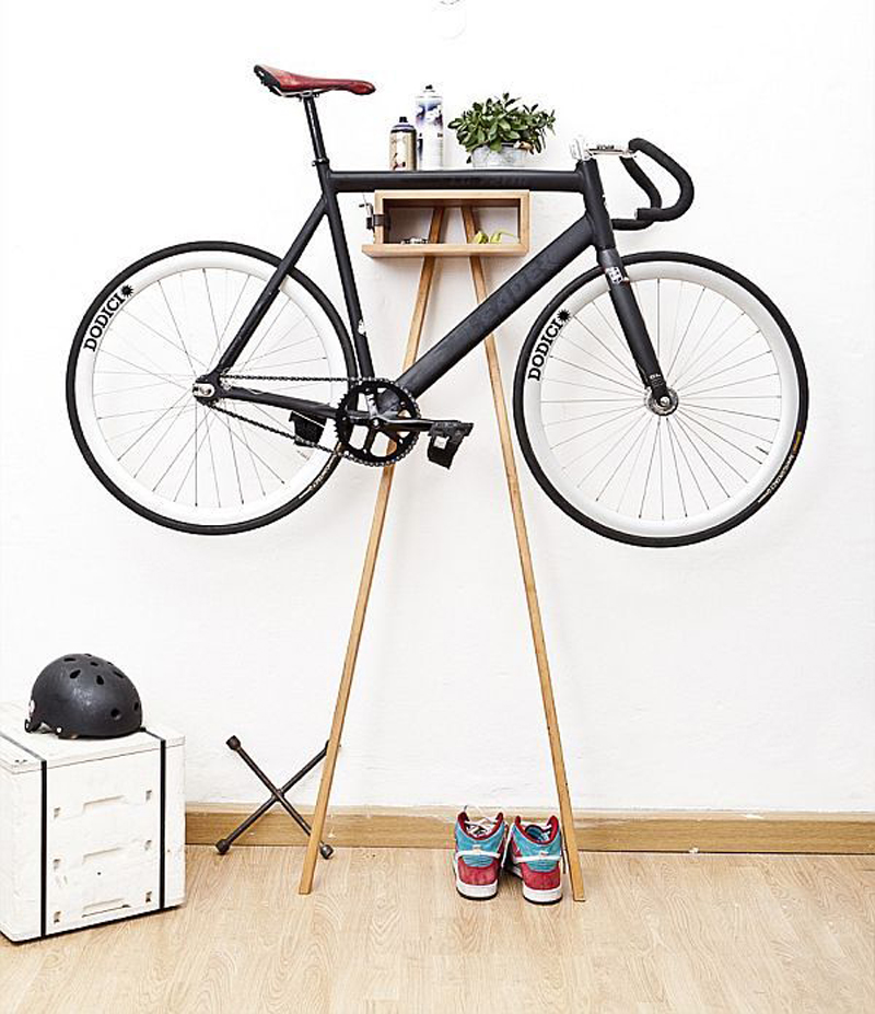 desing wooden bike hanger