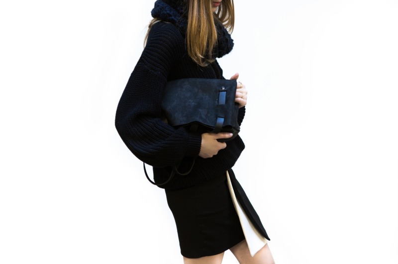 leather bag and minimal style : dentelleetfleurs.com