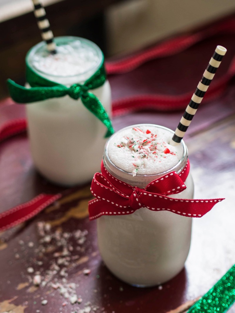 Holiday recipe, candy canne milkshake on dentellefleurs