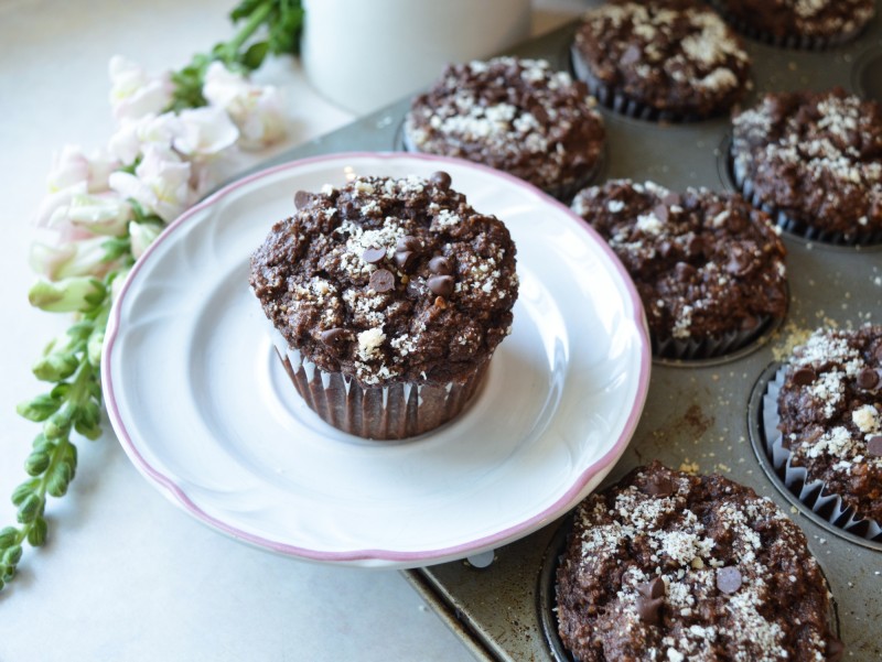 Muffin chocolat aubergine avec Happy Fitness