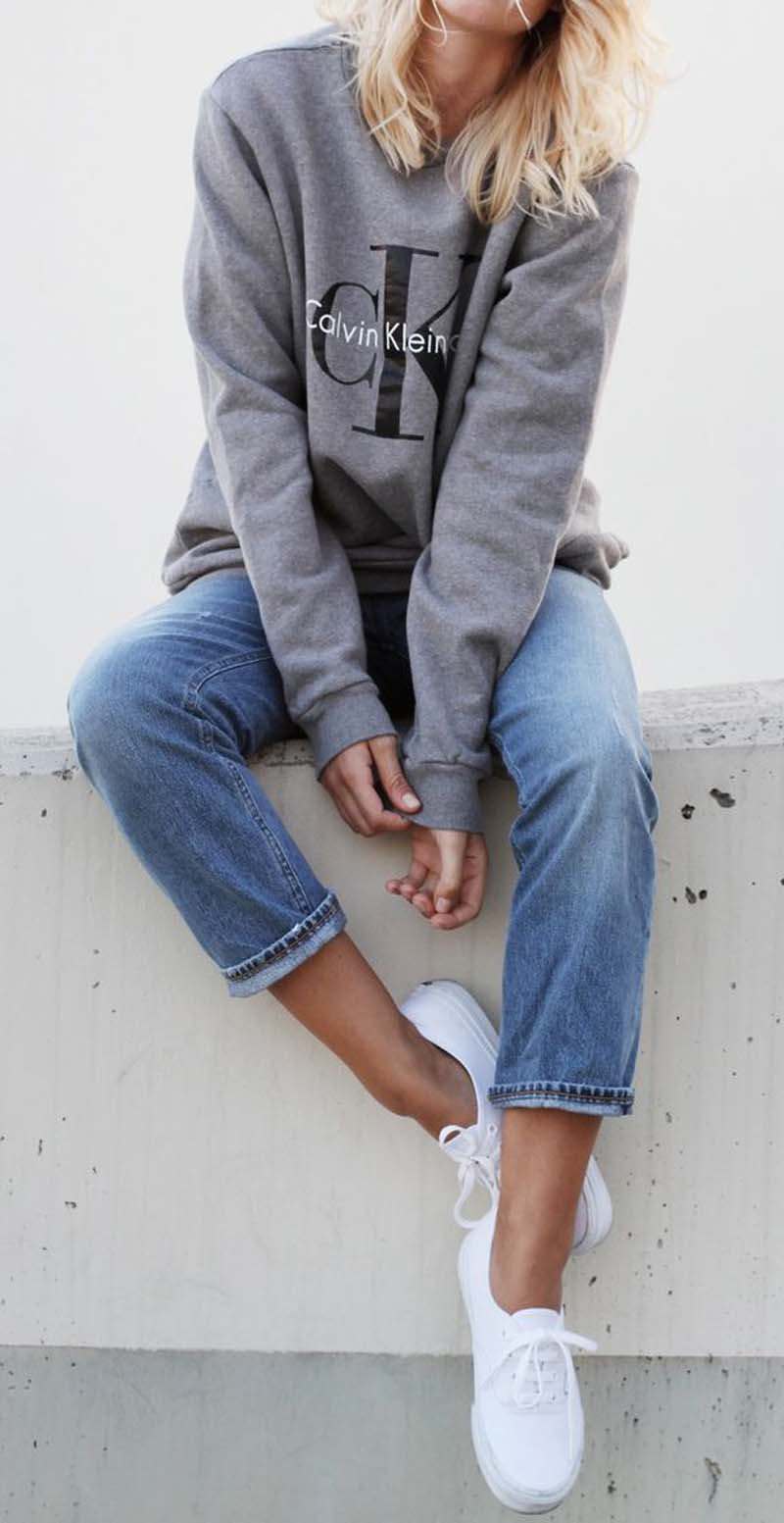 sweater and jeans
