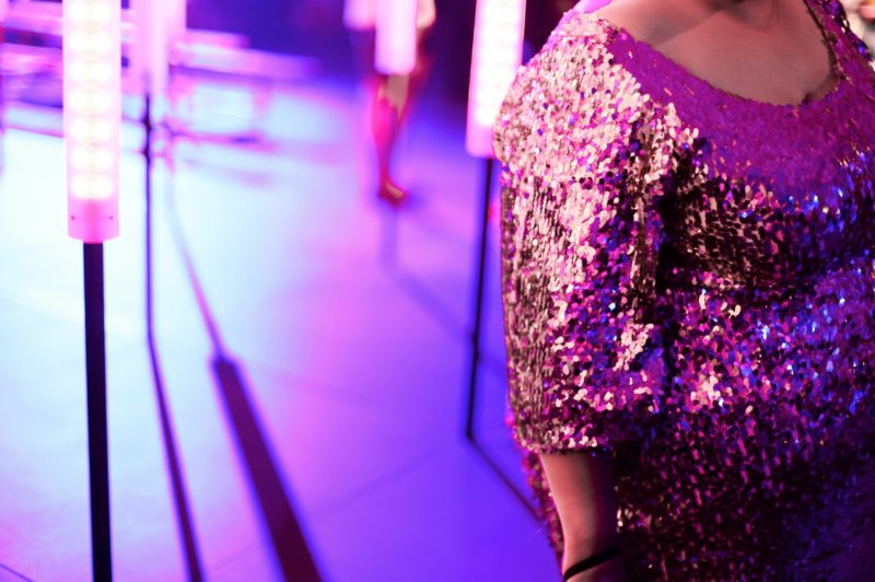 glitter dress with neon